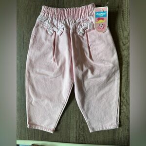 NWT Deadstock Vintage Oshkosh B’Gosh Toddler Girl Pants Pink Bow Striped 3T